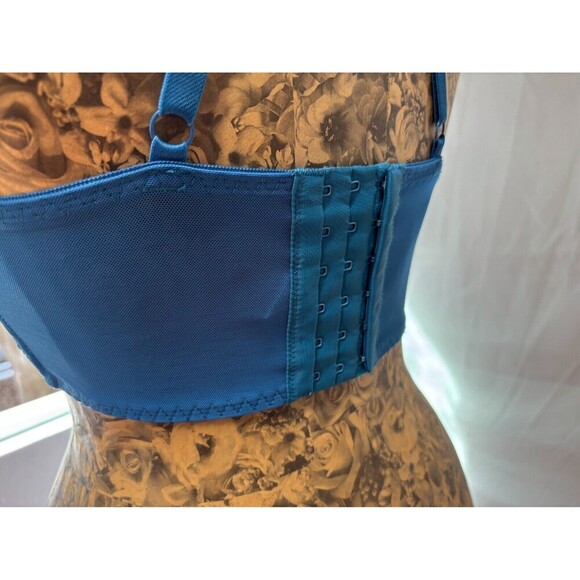 NWT Adore Me Blue Lacey Bra with Heart Print Size Women's 32DD - Picture 3 of 4